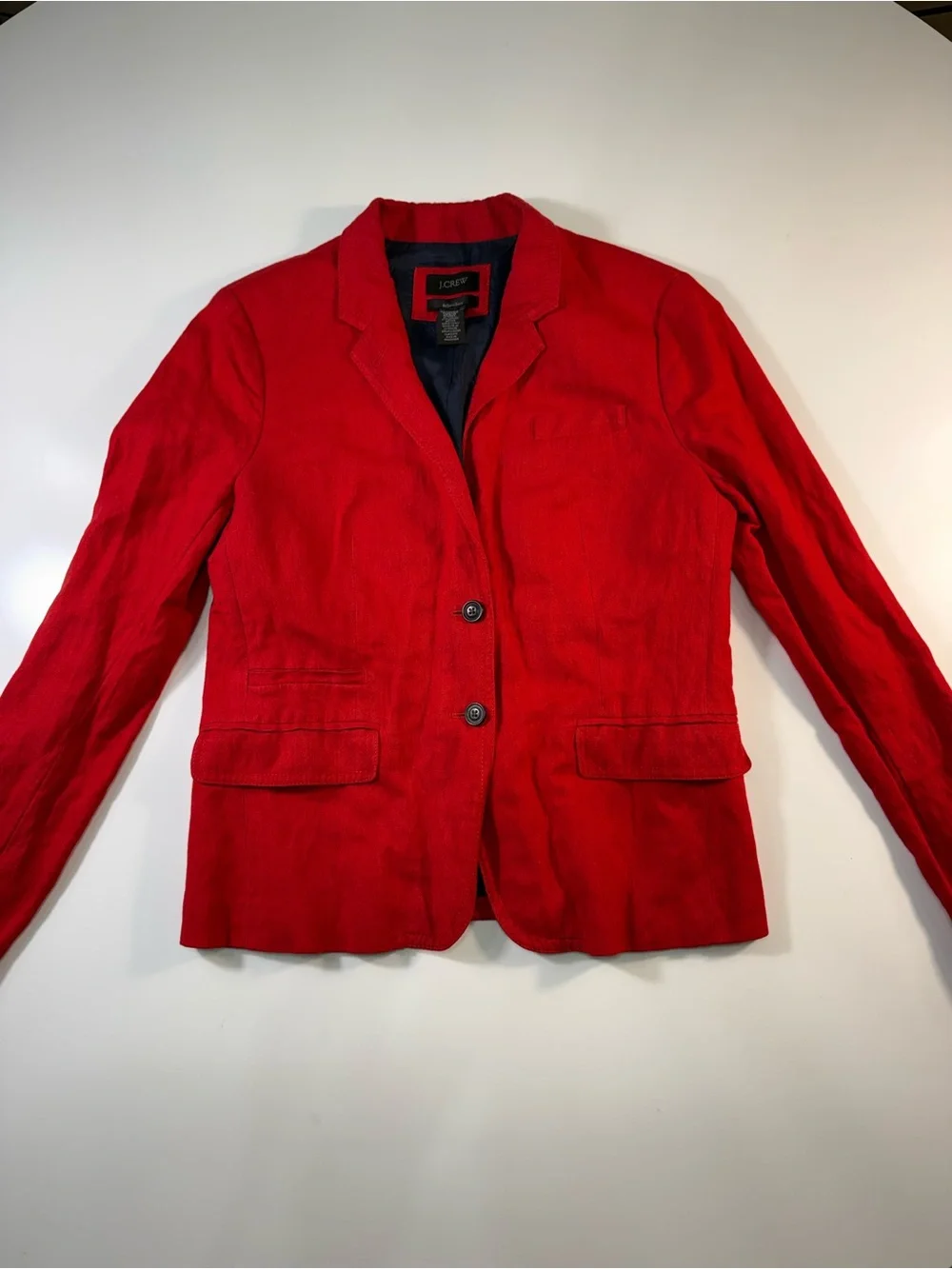 J. Crew Red Schoolboy Tailored Single-Breasted Blazer